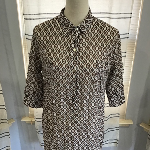 Delfina Swim Women Size XL Brown Geometric Mini Dress Urban Beach Boho Indie - Picture 2 of 10